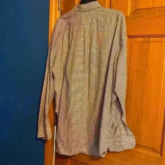 Peter Millar purple, black and white plaid button down long sleeve. Size XL - Picture 4 of 7